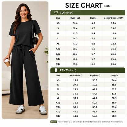 Women's Soft Short-Sleeve Loungewear Set
