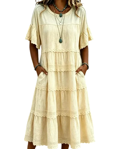 🔥Cool & breathable fabric🍃Women's Vintage Patchwork Lace Dress