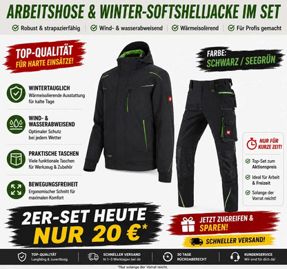 Offizieller Markenshop-Softshelljacke Bundhose Set