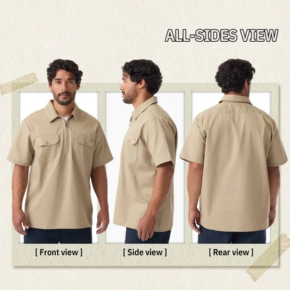 1/4 Zip Work Shirt - Relaxed Fit, Breathable Workwear