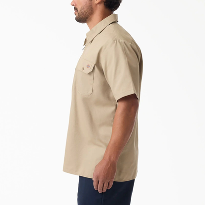 1/4 Zip Work Shirt,Relaxed fit,Stay cool,Workwear Style Top Breathable Short Man.