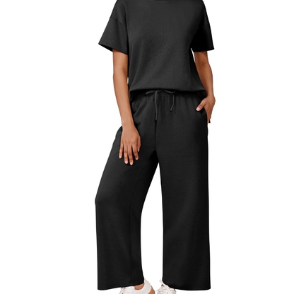 Women's Soft Short-Sleeve Loungewear Set