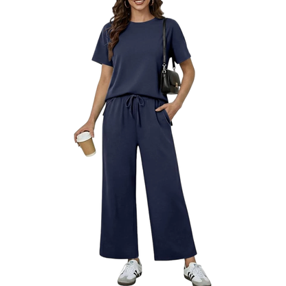 Women's Soft Short-Sleeve Loungewear Set