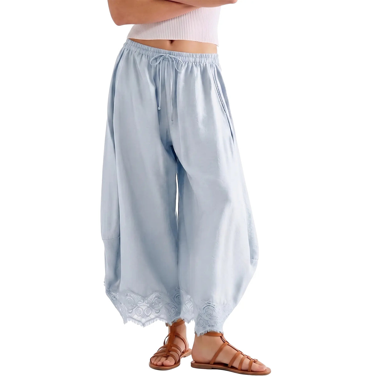 Women’s High-Waist Wide-Leg Cropped Pants
