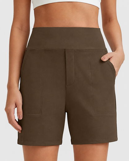 CLEARANCE SALE🔥Women's High-Waisted Athletic Bermuda Shorts with Pockets