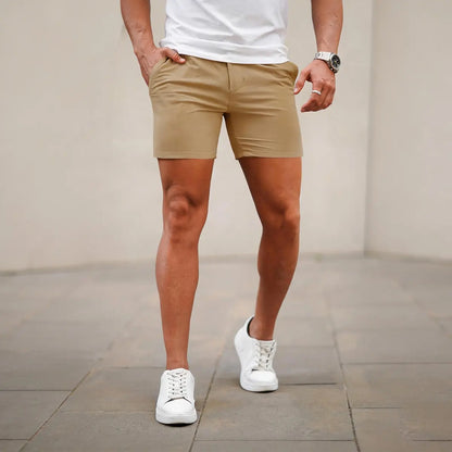 Men's 5-Inch Stretch Chino Shorts - Slim Fit Casual Summer Shorts（1