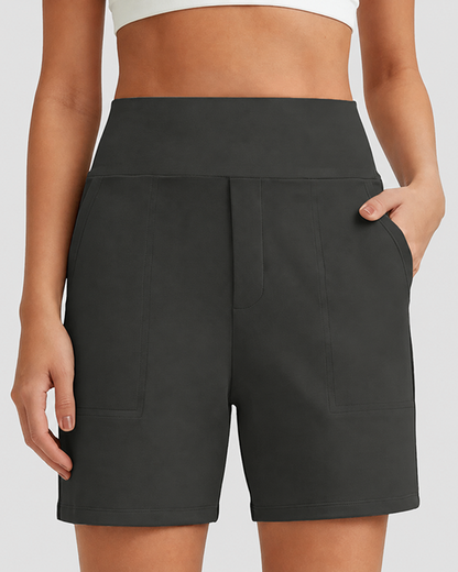 CLEARANCE SALE🔥Women's High-Waisted Athletic Bermuda Shorts with Pockets