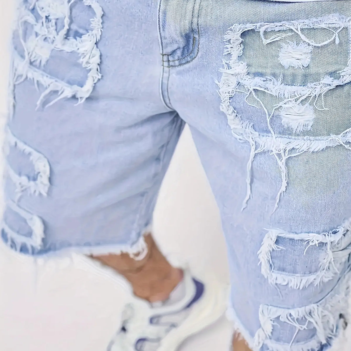 ⚡Raw Hem Denim Shorts with Rips