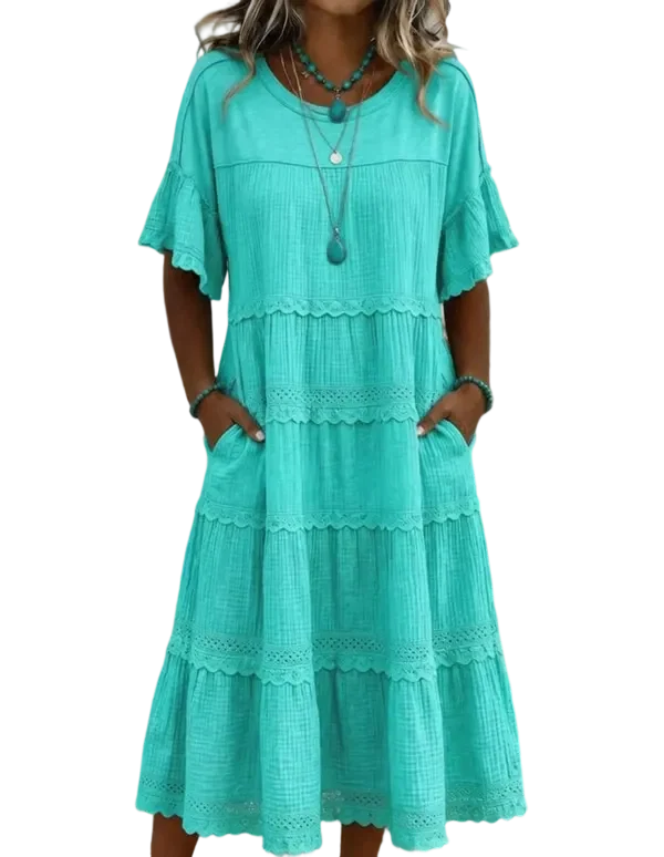 🔥Cool & breathable fabric🍃Women's Vintage Patchwork Lace Dress