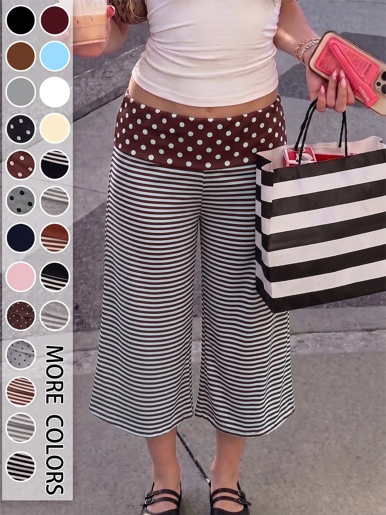 Women's Mid Waist Turn-Up Capri Leggings
