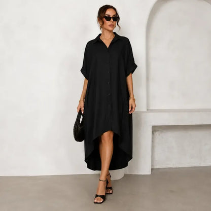 Women Sexy Black Shirt Dress