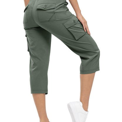 🔥Last day promotion-Women’s Loose Fit Lightweight Capri Cargo Pants – Casual 3/4 Trousers with 6 Pockets