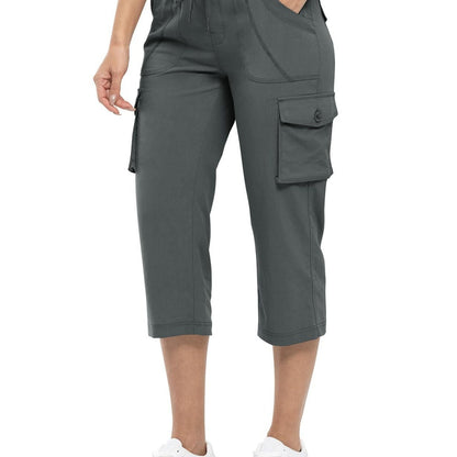 🔥Last day promotion-Women’s Loose Fit Lightweight Capri Cargo Pants – Casual 3/4 Trousers with 6 Pockets