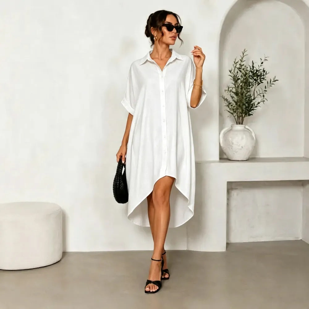 Women Sexy Black Shirt Dress