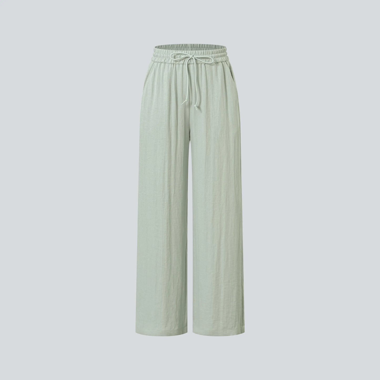 Drawstring Wide Leg Casual Pants