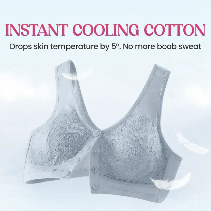 🔥Last Day💥Front Closure Breathable Cotton Lifting Bra for Senior