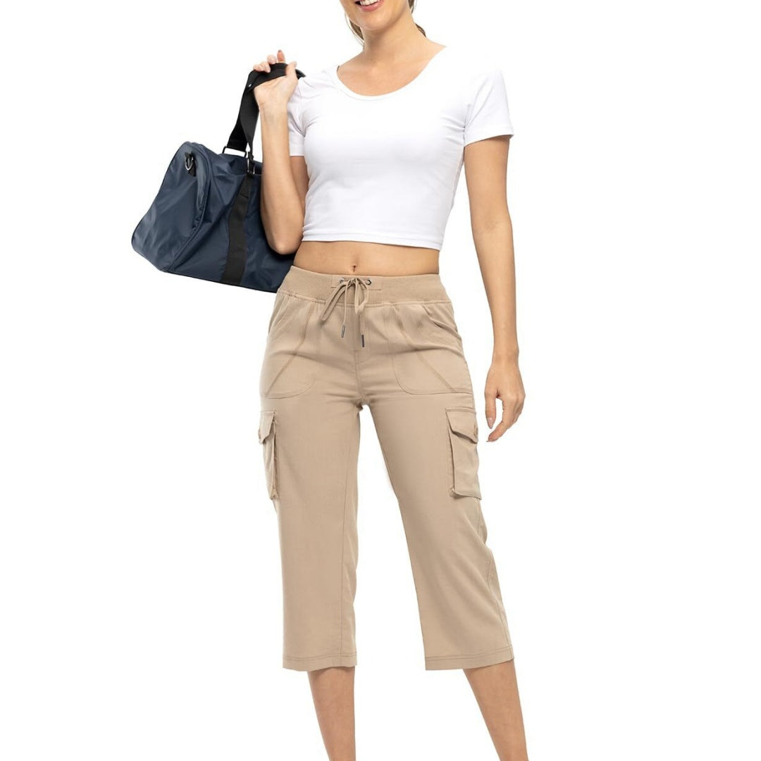 🔥Last day promotion-Women’s Loose Fit Lightweight Capri Cargo Pants – Casual 3/4 Trousers with 6 Pockets