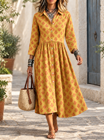 New Arrivals🔥 Bohemian style floral print midi dress
