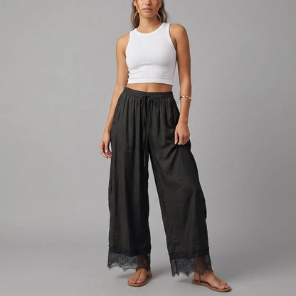 Women’s High-Waist Wide-Leg Cropped Pants