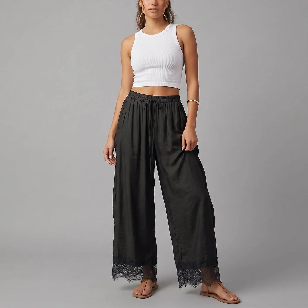 Women’s High-Waist Wide-Leg Cropped Pants