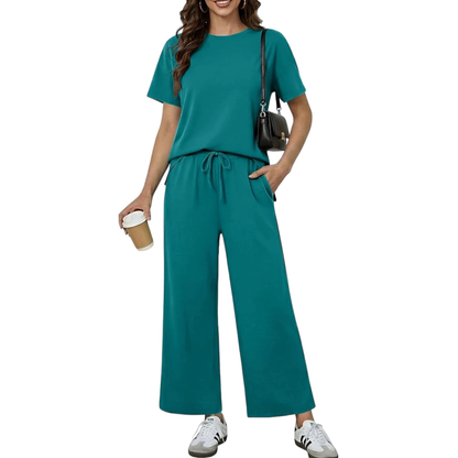 Women's Soft Short-Sleeve Loungewear Set