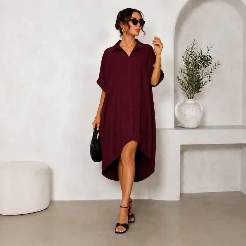 Women Sexy Black Shirt Dress