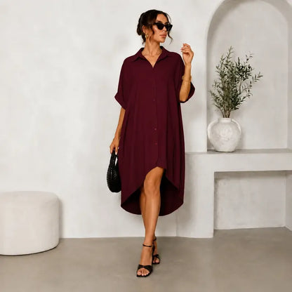 Women Sexy Black Shirt Dress