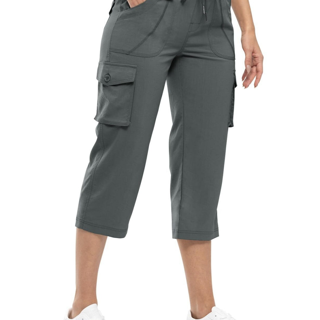 🔥Last day promotion-Women’s Loose Fit Lightweight Capri Cargo Pants – Casual 3/4 Trousers with 6 Pockets