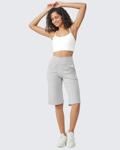 ⏰Last day promotion: Capri Pants for Women -Knee Length Wide Leg Yoga Capris Dressy Casual Summer Crop Pants with Pockets