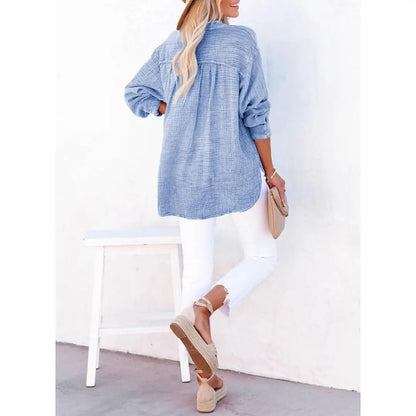 Flash Sale🔥 Women’s Cotton V Neck Button Blouse Tops