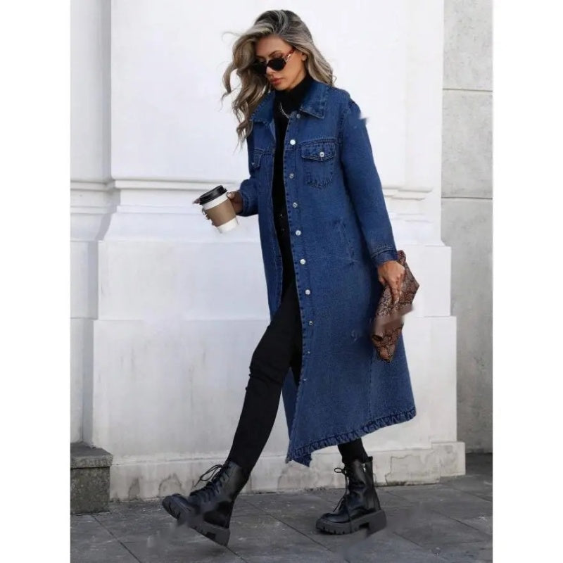 Women's Classic Long Denim Jacket