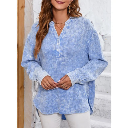 Flash Sale🔥 Women’s Cotton V Neck Button Blouse Tops