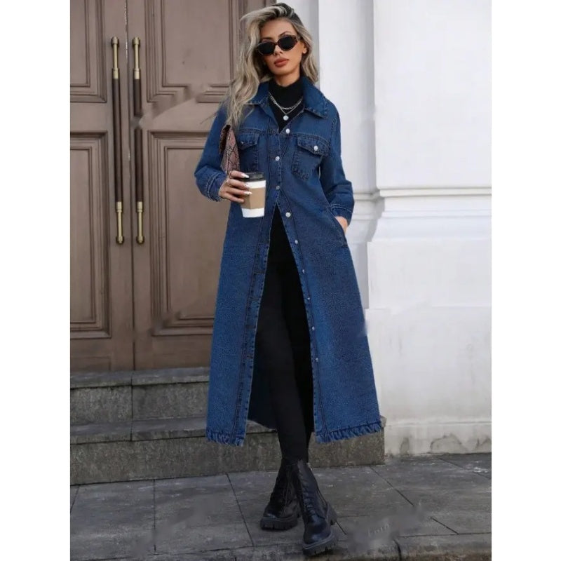 Women's Classic Long Denim Jacket