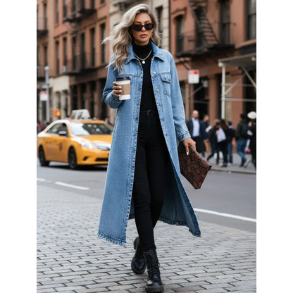 Women's Classic Long Denim Jacket