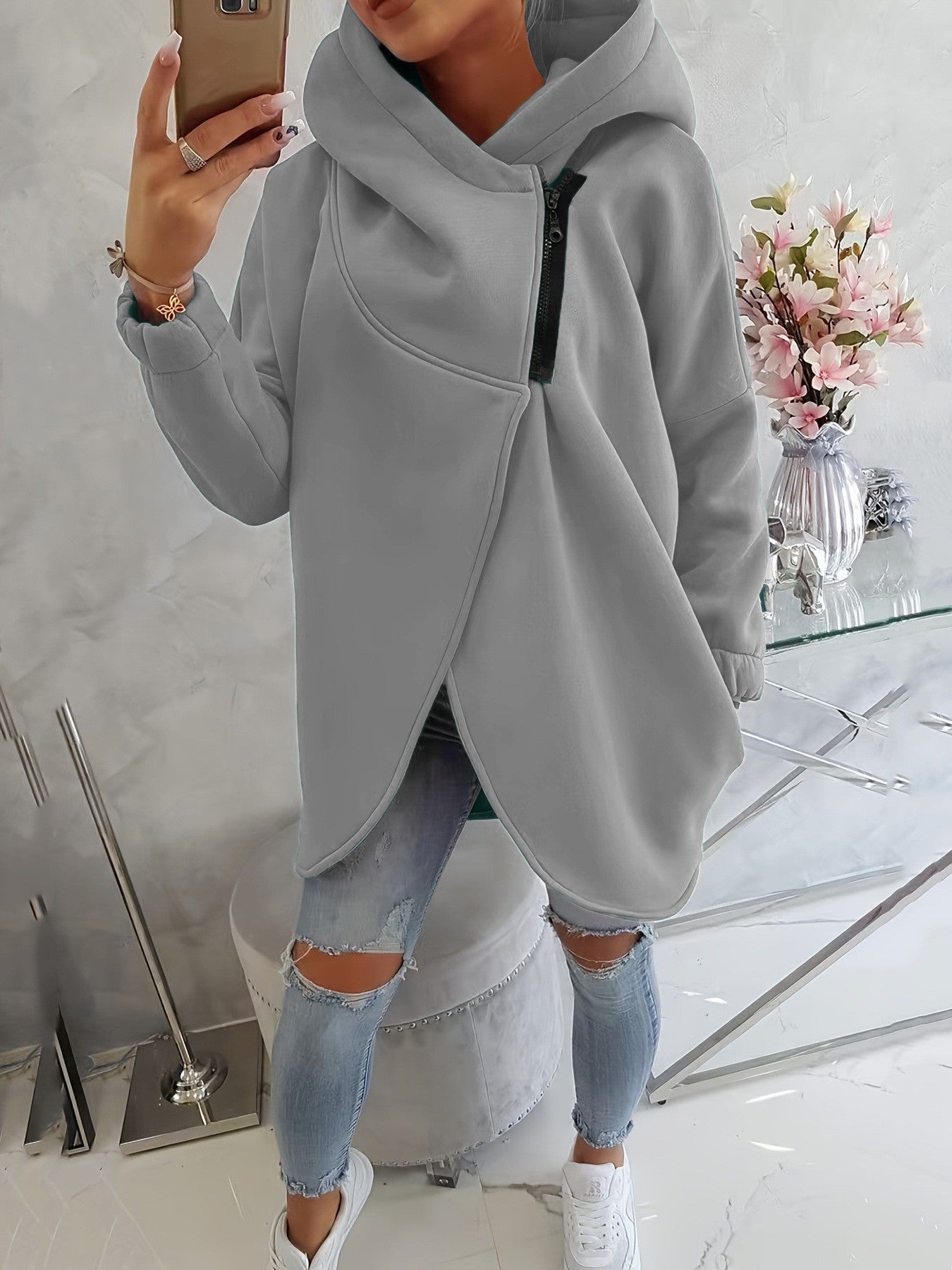 🌷Brielle - Stylish oversized warm zipper hoodie jacket