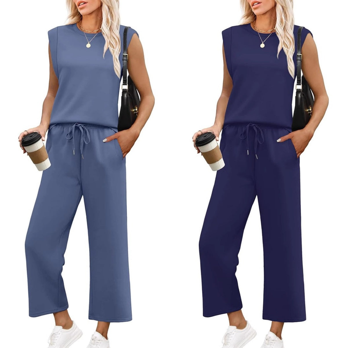 💕 Hot Sale 🔥New Women's Sleeveless Top & Wide-Leg Pants 2-Piece Set