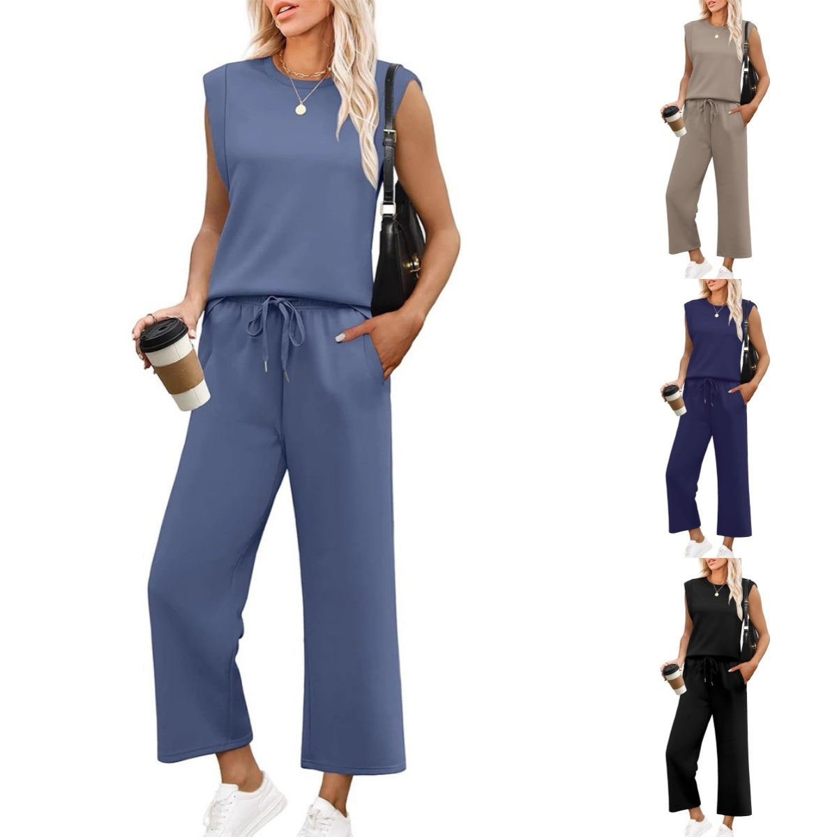 💕 Hot Sale 🔥New Women's Sleeveless Top & Wide-Leg Pants 2-Piece Set