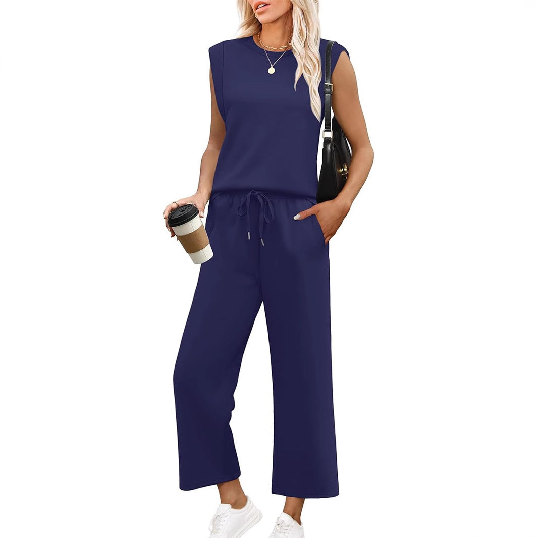 💕 Hot Sale 🔥New Women's Sleeveless Top & Wide-Leg Pants 2-Piece Set