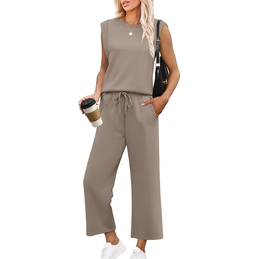 💕 Hot Sale 🔥New Women's Sleeveless Top & Wide-Leg Pants 2-Piece Set