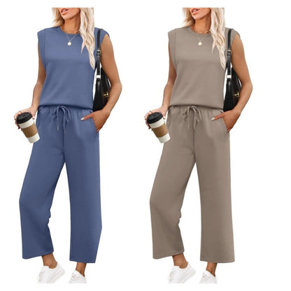 💕 Hot Sale 🔥New Women's Sleeveless Top & Wide-Leg Pants 2-Piece Set