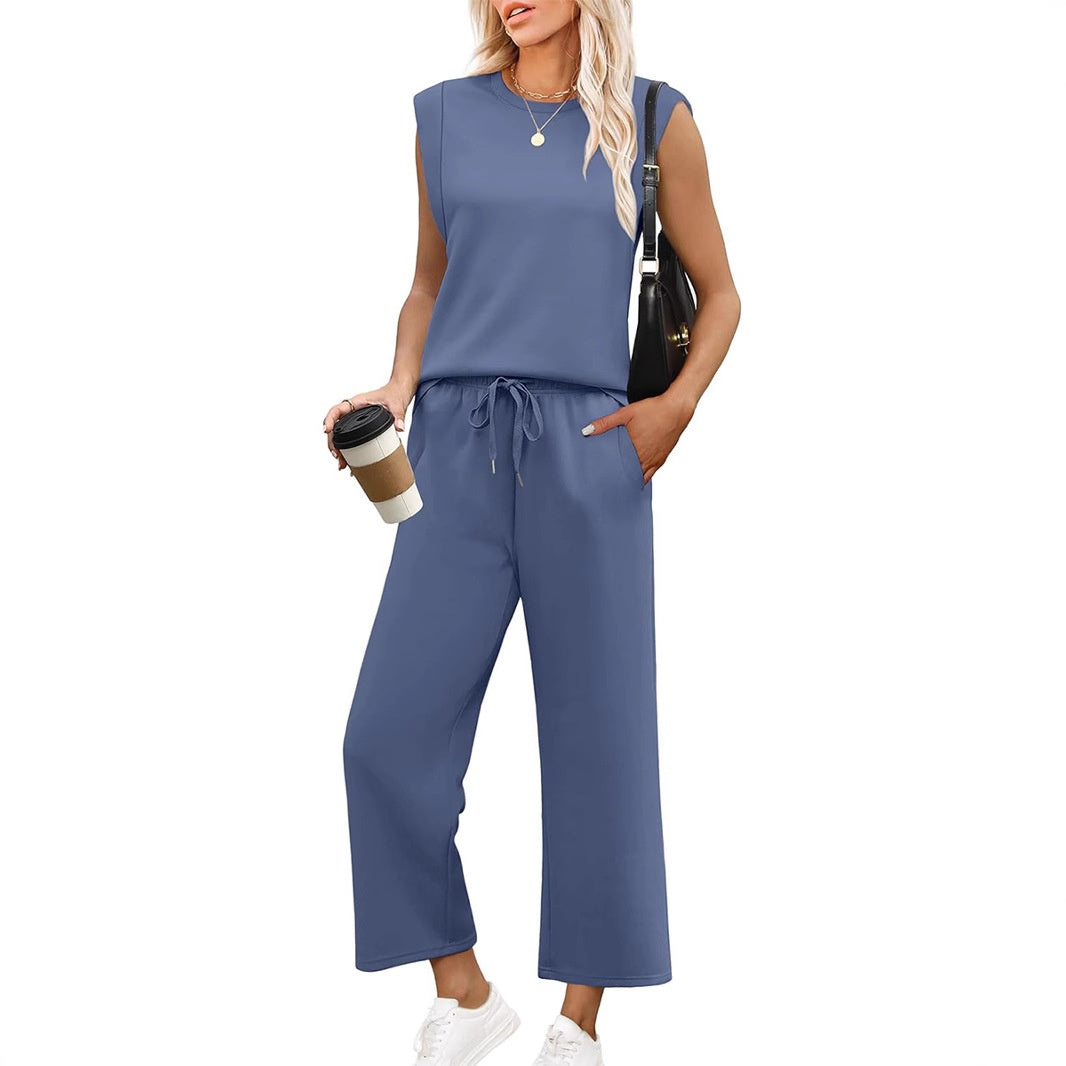 💕 Hot Sale 🔥New Women's Sleeveless Top & Wide-Leg Pants 2-Piece Set