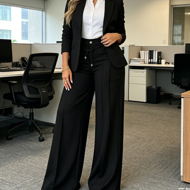Damenhose mit hoher Taille und geradem Bein