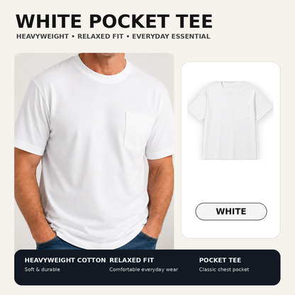 🔥Men's Heavyweight Cotton Pocket T-Shirt – Relaxed Fit Everyday Casual Tee